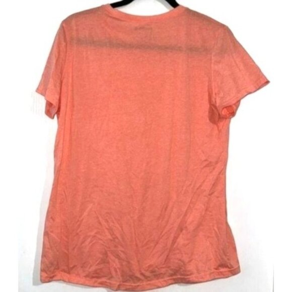 Reebok Womens Coral Orange Activewear T-Shirt XL Polyester & Cotton Blend Lightw - Picture 6 of 7